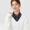 Lapel Buttons Women Fake Collar Cotton Detachable Collar Versatile Denim Fake Collar  Women
