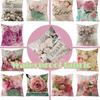 Beautiful Flower Printed Cushion Cover With Splash Waterproof Design For Home Decor