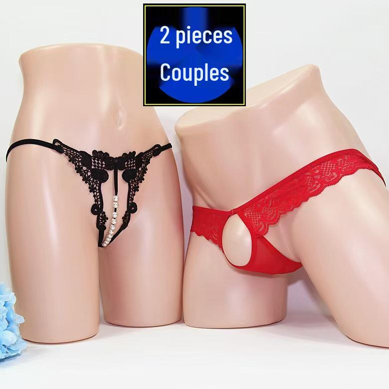 Flirty Couples Underwear - Matching Fun & Playful Designs with Open Crotch Feature.