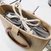 Fashion Woven Beach Solid Wood Handbag All-match One-shoulder Messenger Female Bag