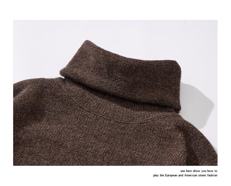 Pánský retro silný rolák - Podzimní/zimní ležérní úplet