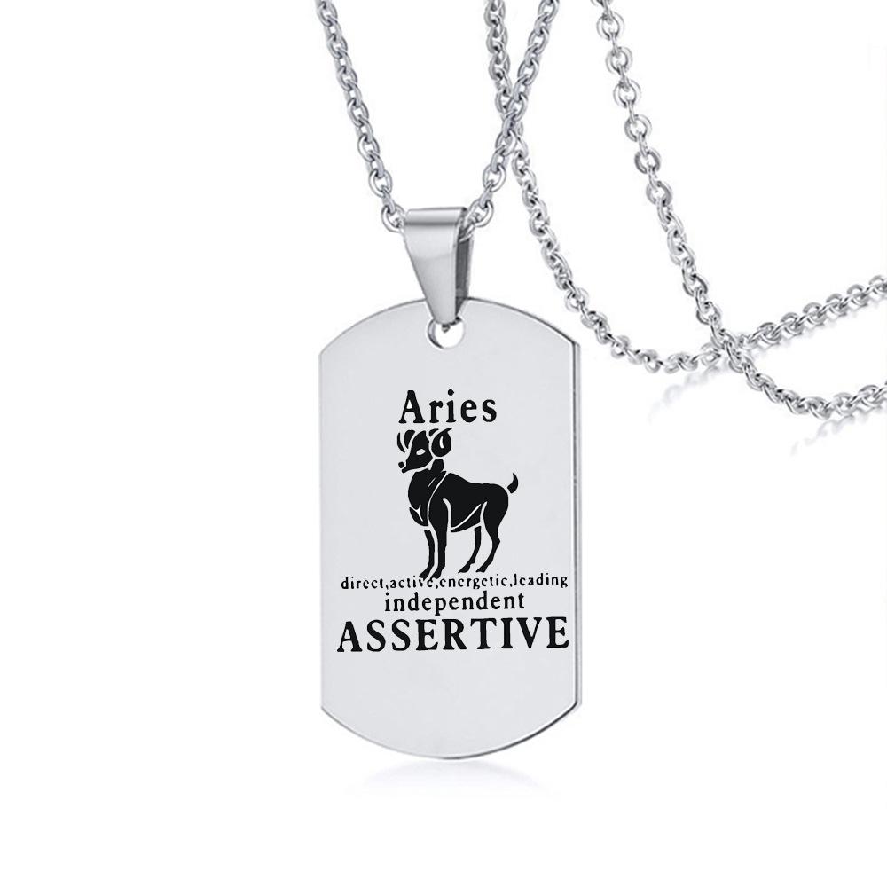 Sternzeichen Halskette für Männer Frauen 12 Konstellation Edelstahl Skorpion Kette Halskette Geburtstagsgeschenk Anhänger Schmuck