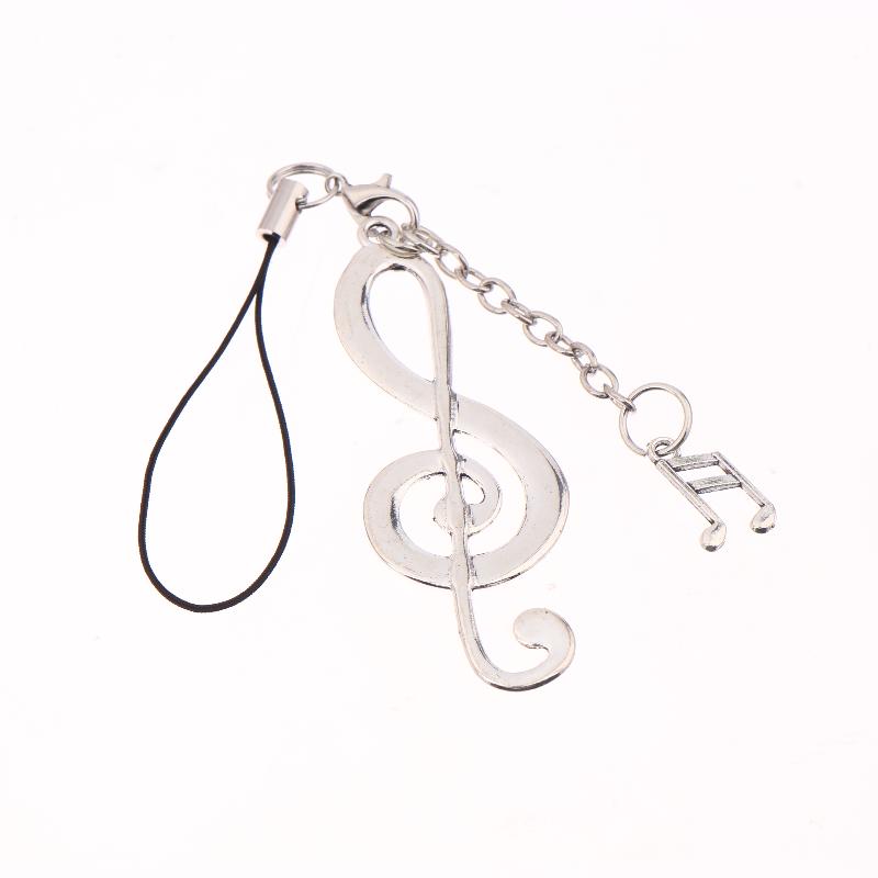 1/2 Stück Y2K Vintage Musiknote Handy-Lanyard Trendige Metall Musiknote Handykette Schlüsselanhänger Anhänger Geschenke