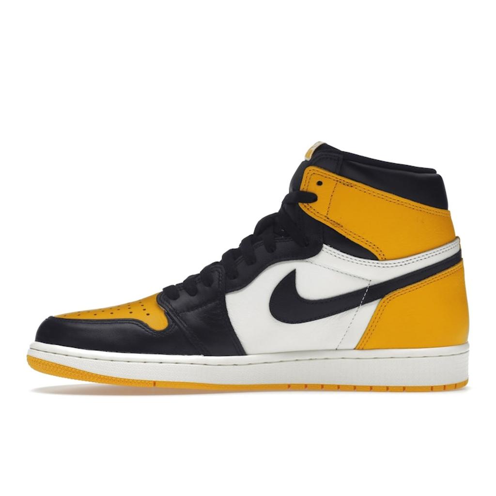 Air Jordan 1 Retro High OG Yellow Toe Unisex Sneakers Taxi Black Sail 555088-711