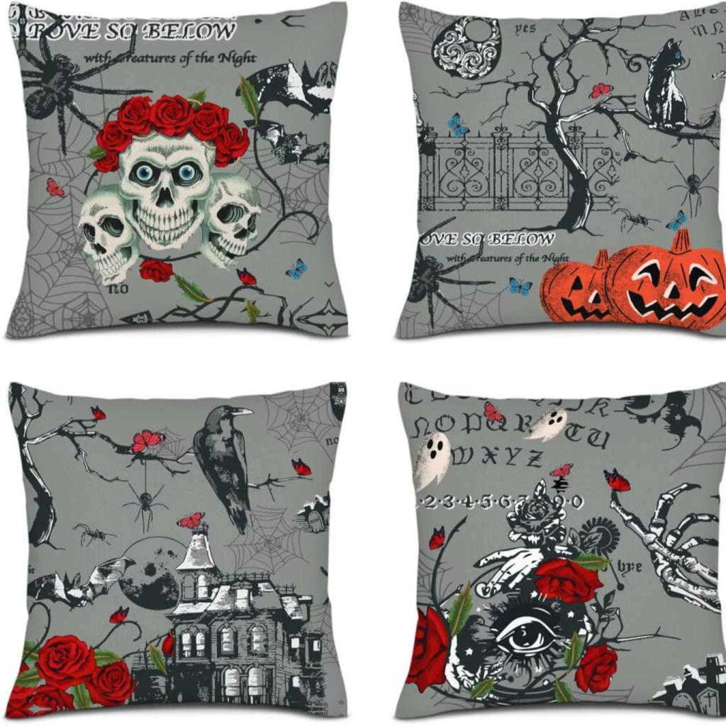 New Halloween Decoration Home Linen Pillowcase Funny Pumpkin Head Sofa Pillowcase Combination