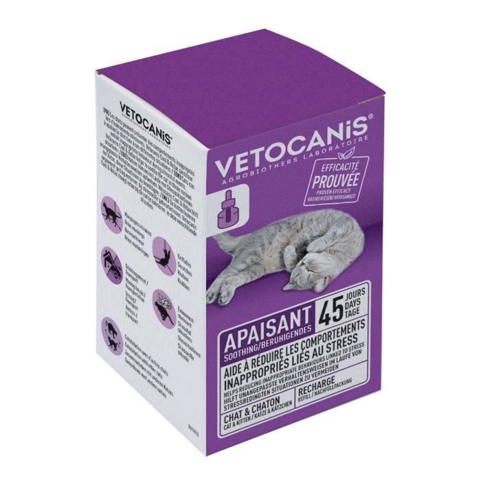 VETOCANIS Recharge pour diffuseur anti-stress pour chat - Efficace 45 jours