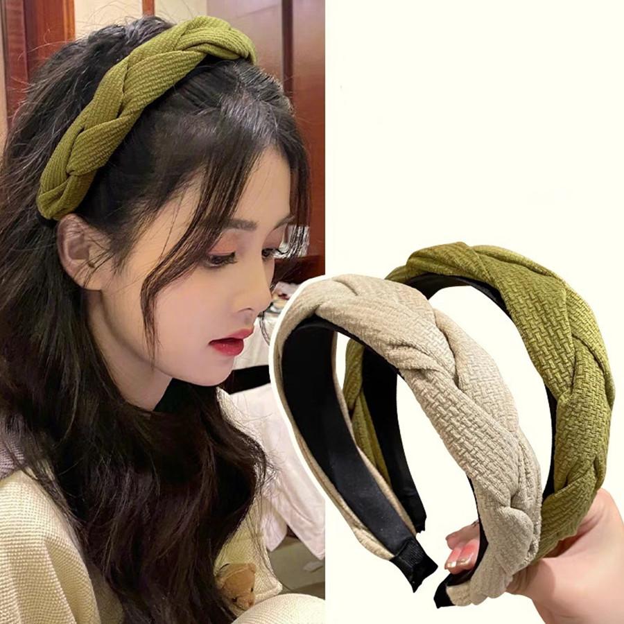 Neues Stirnband mit geflochtenem Schwamm für die Gesichtswäsche mit hohem Ansatz, Temperament-Haarspange für Damen, hochwertiges Haaraccessoire