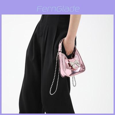 Stylish Mini Handbag For Girls With Bowknot Design Trendy Pu Leather Crossbody Bag