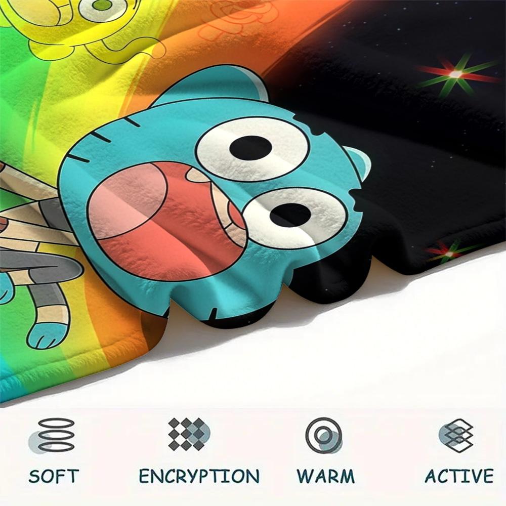 The Amazing World of Gumball Flannel Blanket, High quality Comfortable for All Seasons, Home Decor, Warmth and Comfort
