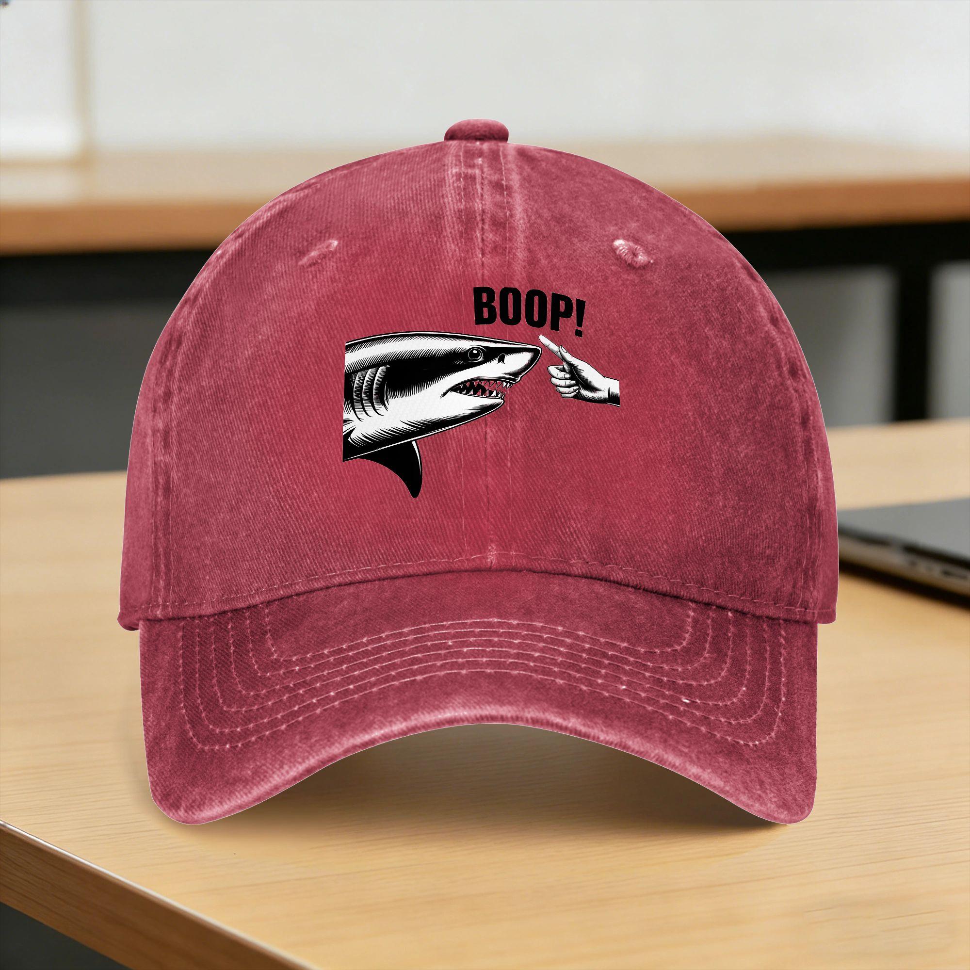 Boop Shark Meme Shark Humor Funny Sun Baseball Cap  Unisex Women Custom DIY Hip Hop Hats Spring Casual Kpop Breathable Snapback Cap One Size