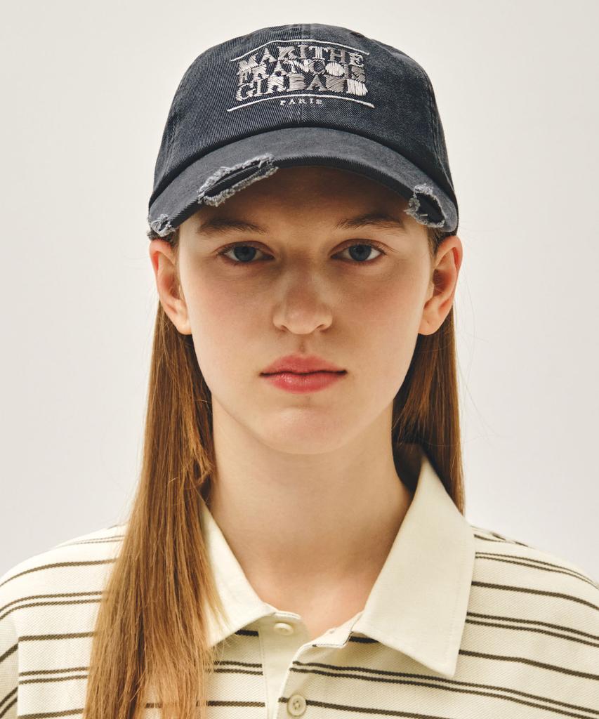 Malittepeulangsowajeobeo Drawing Classic Logo Damaged Covered Cap Charcoal