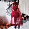 Halloween Costume Adult Female Cosplay Witch Costume Witch Vampire Sexy Shawl Cape Dress Female