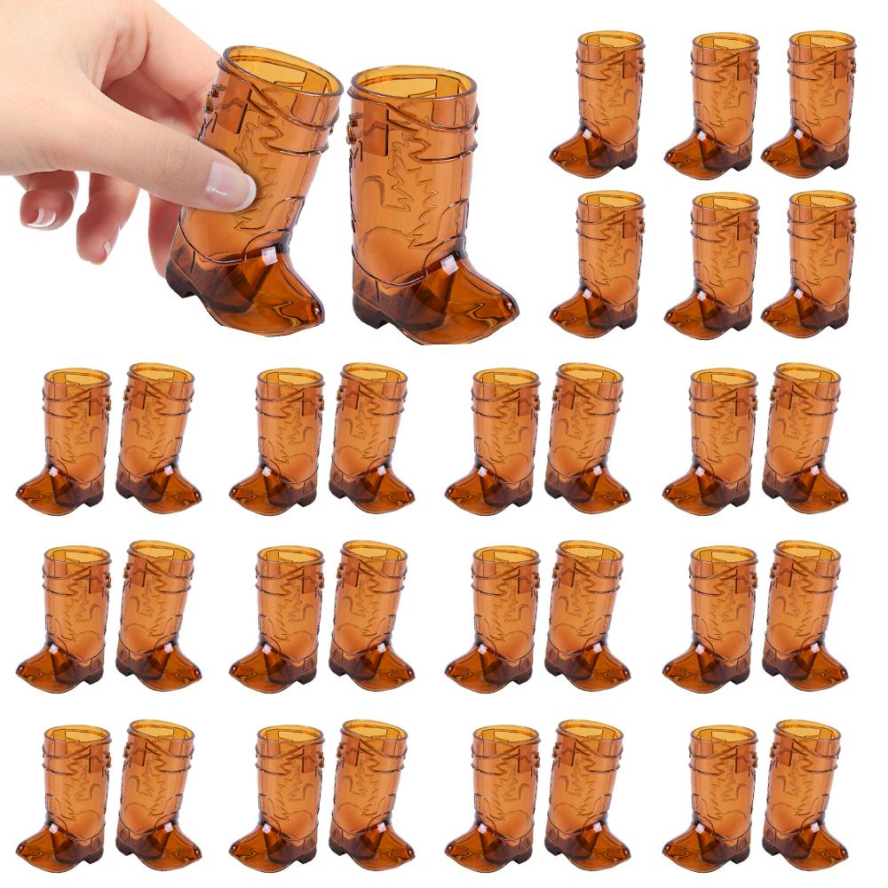 10pcs Mini Western Cowgirl Shot Glasses Cowboy Boot Cups Bachelorette Party Carnival Party Birthday Decorations Wedding Supplies