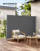 SONGMICS 180 x 350 cm (H x W), Side Awning for Balcony and Terrace, Privacy Protection, Sun Shade, Side Blind, Smoky Grey