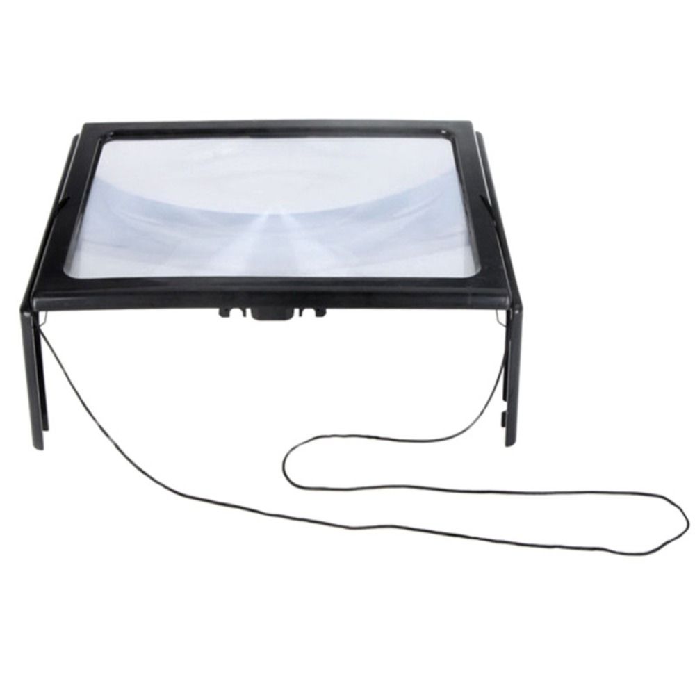 4 LED Light Reading 3X Magnifier Full Page A4 LED Magnifying Glass for Reading Sewing Knitting