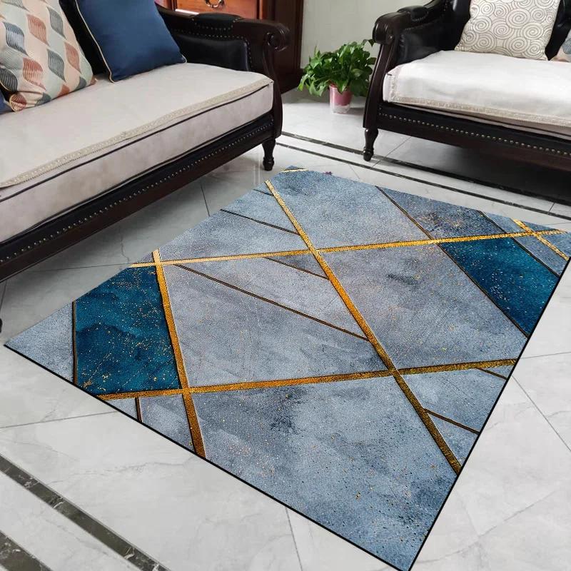 Light Luxury Geometry Carpets Modern Living Room Large Area Rugs Home Sofa Chair Side Soft Mat Room Decor Doorway Hallway Carpet