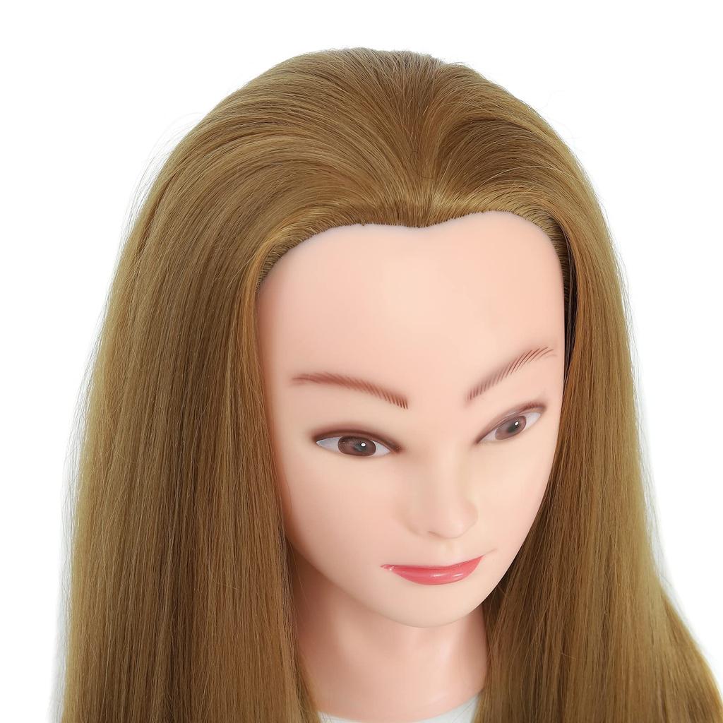 Ba Sha Braiding Practice Wig Mannequin Head with Hair Accessories, 100% Synthetic Hair, YK-27, for Salons