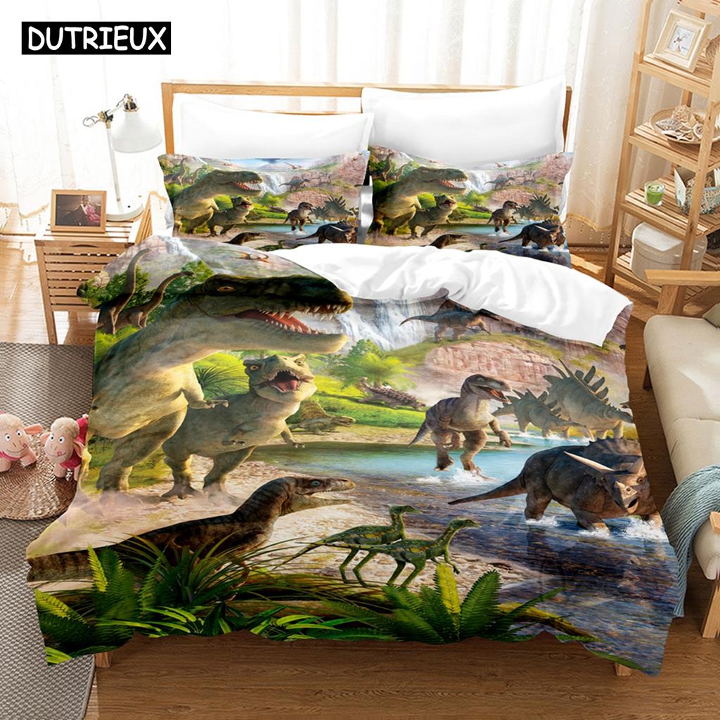 3D Die Dinosaurier Bettwäsche-Sets Bettbezug-Set mit Kissenbezug Twin Full Queen King Bettwäsche Bettwäsche