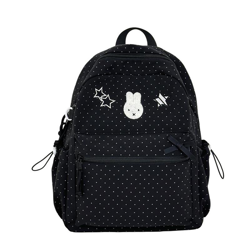 Schoolbag new Japanese Korean version cute polka dot rabbit campus backpack girls summer shopping outing small fresh backpack
