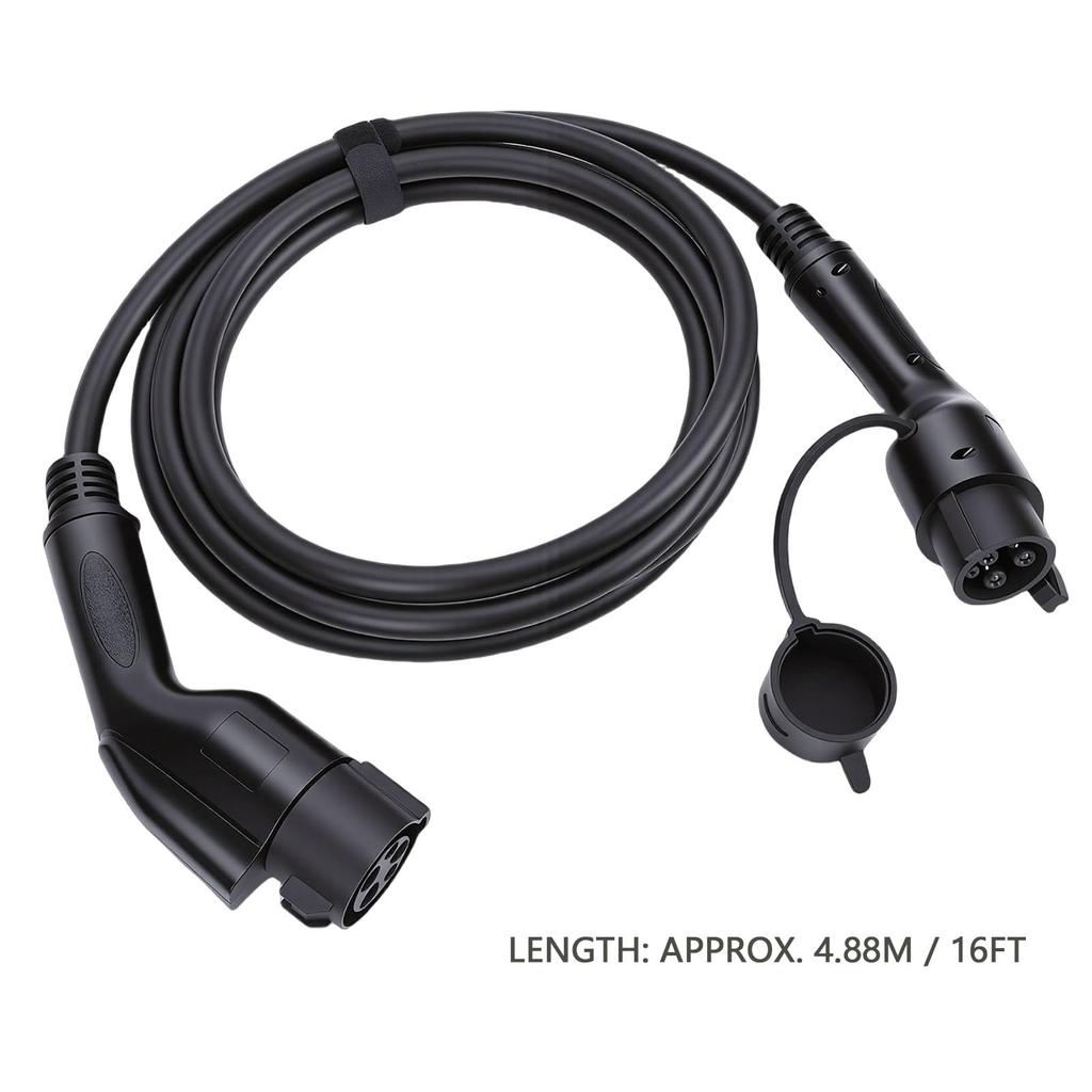 Akozon J1772 EV Charging Car Charger Extension Flexible 16 Feet for Multiple EV Models Cable, Cable,