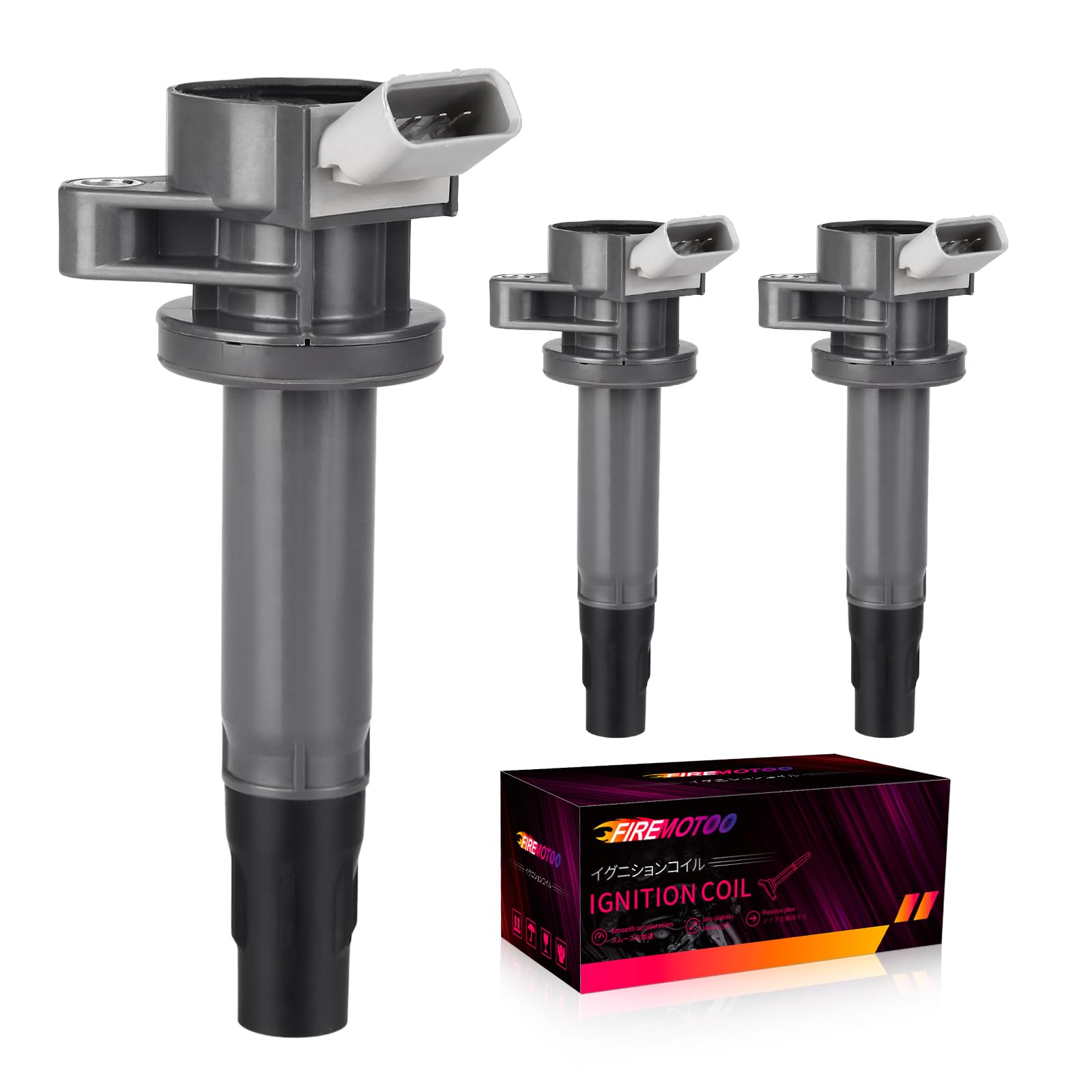 FIREMOTOO Набор из 3 шт. Автомобильная 4-контактная катушка зажигания Запасная часть Номер 19500-B2040 19500-B1010