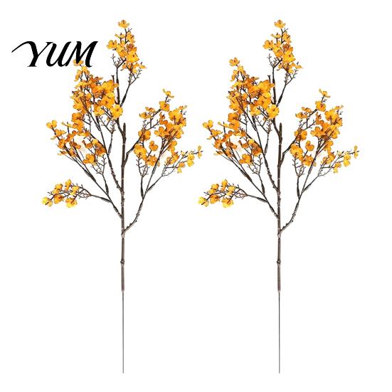 Orange Silk Plants for Halloween Decoration Realistic Artificial Flowers Autumn Home Decoration, Floral Lifelike Branches Seasonal Display Table