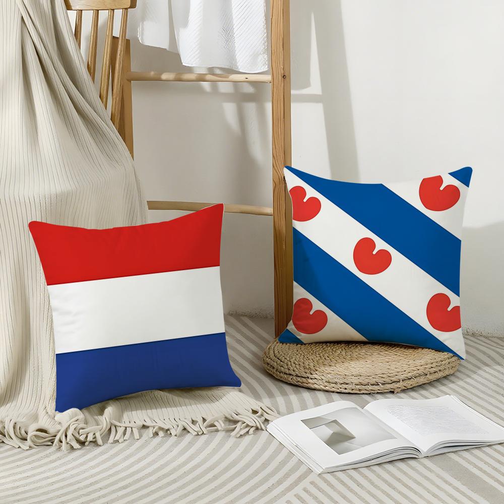 Netherlands Ned Flag Cushion Cover Eco-Friendly Odorless Healthy Pillowcase Soft & Comfortable Kid-Safe No Filling