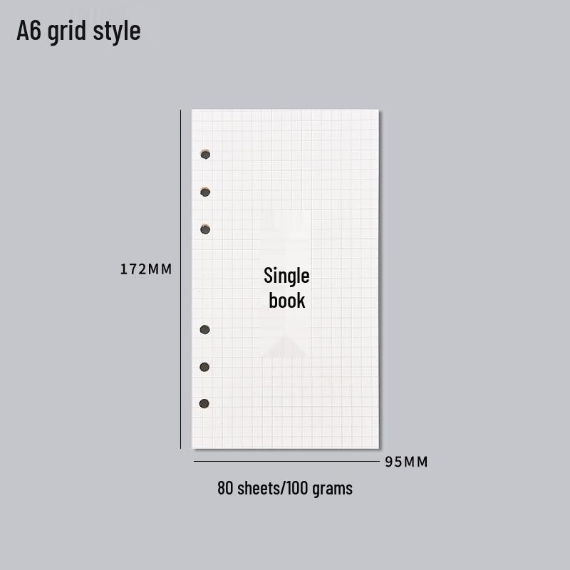 A5 Loose-Leaf Detachable Error Notebook with 6-Hole A4 Paper, Clip-On Shell, and A6 Inner Page Buckle Ring.