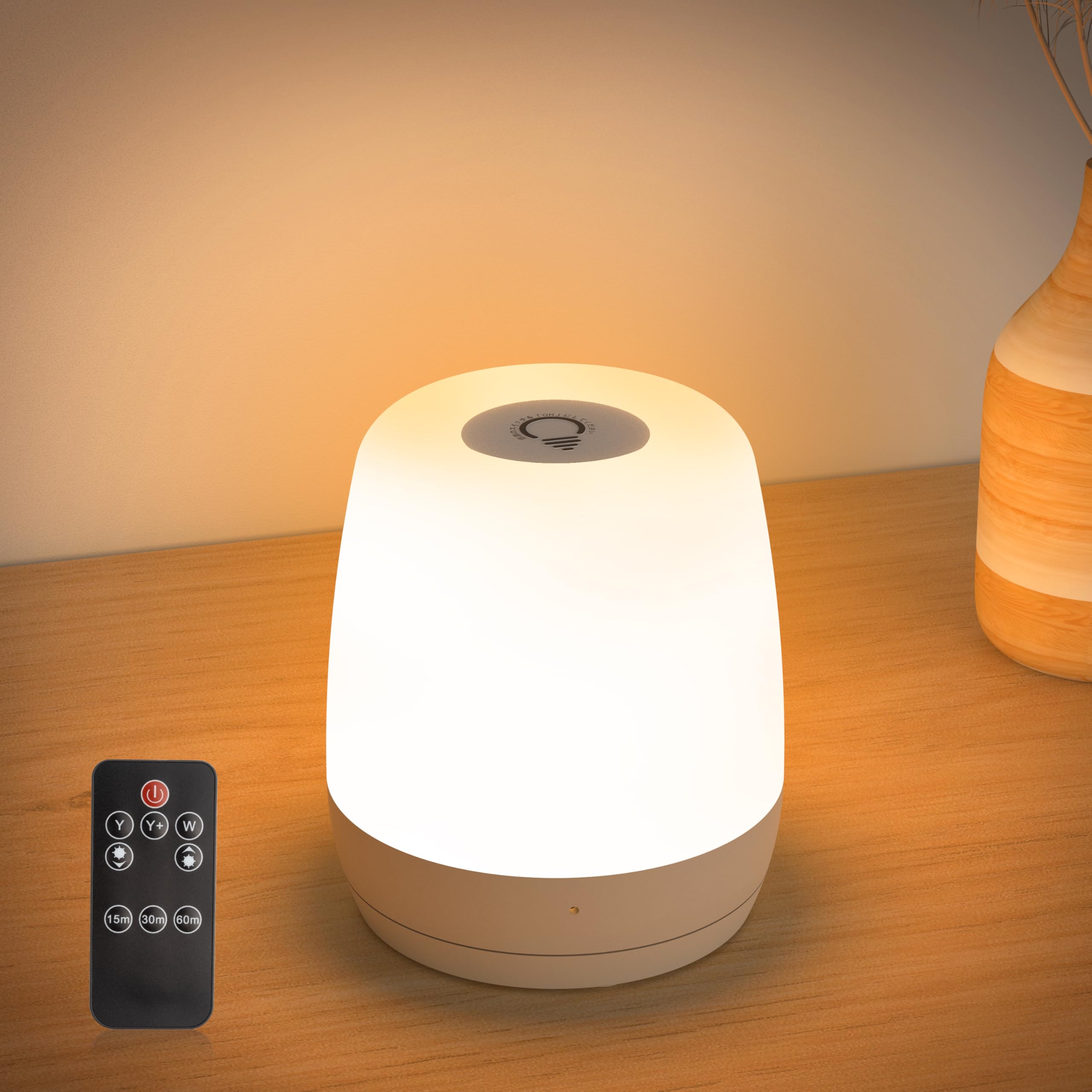 

Vidafelic Night Light, Nursing Light, 2400mAh Large Capacity, Bedside Lamp, Stepless Dimming, Timer, Type-C Rechargeable, Touch-Sensor Night Light,