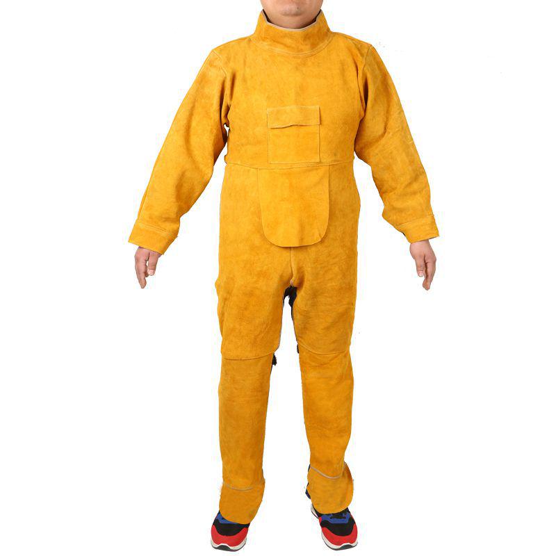 Fireproof Pure Cowhide Welding Apron - Heat-Resistant, Wear-Resistant Protective Suit with Scald Protection