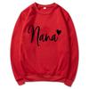 Women's Round Neck Heart Print Casual Hoodie