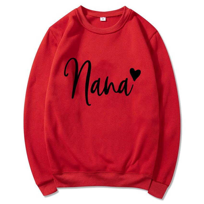 Women's Round Neck Heart Print Casual Hoodie