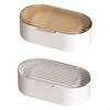 Soap Holder with Lid, Waterdraining, Portable, Bathroom Storage, Hygienic 2 Transparent Gray