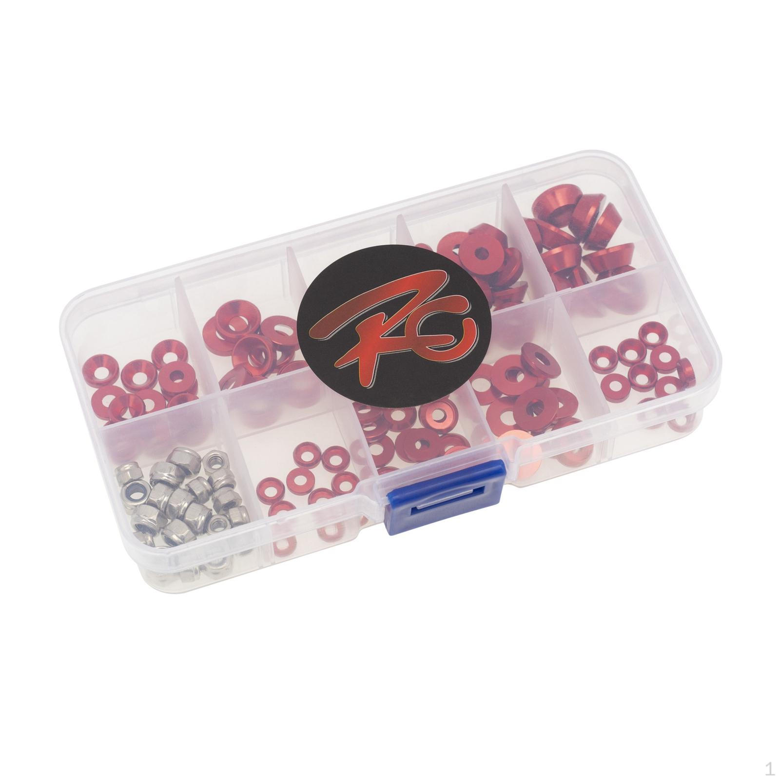 

125 Штук Шайби Прокладка Кругла Головка Універсальна Кольорова Алюмінієвий Сплав CNC Потайний з червоний