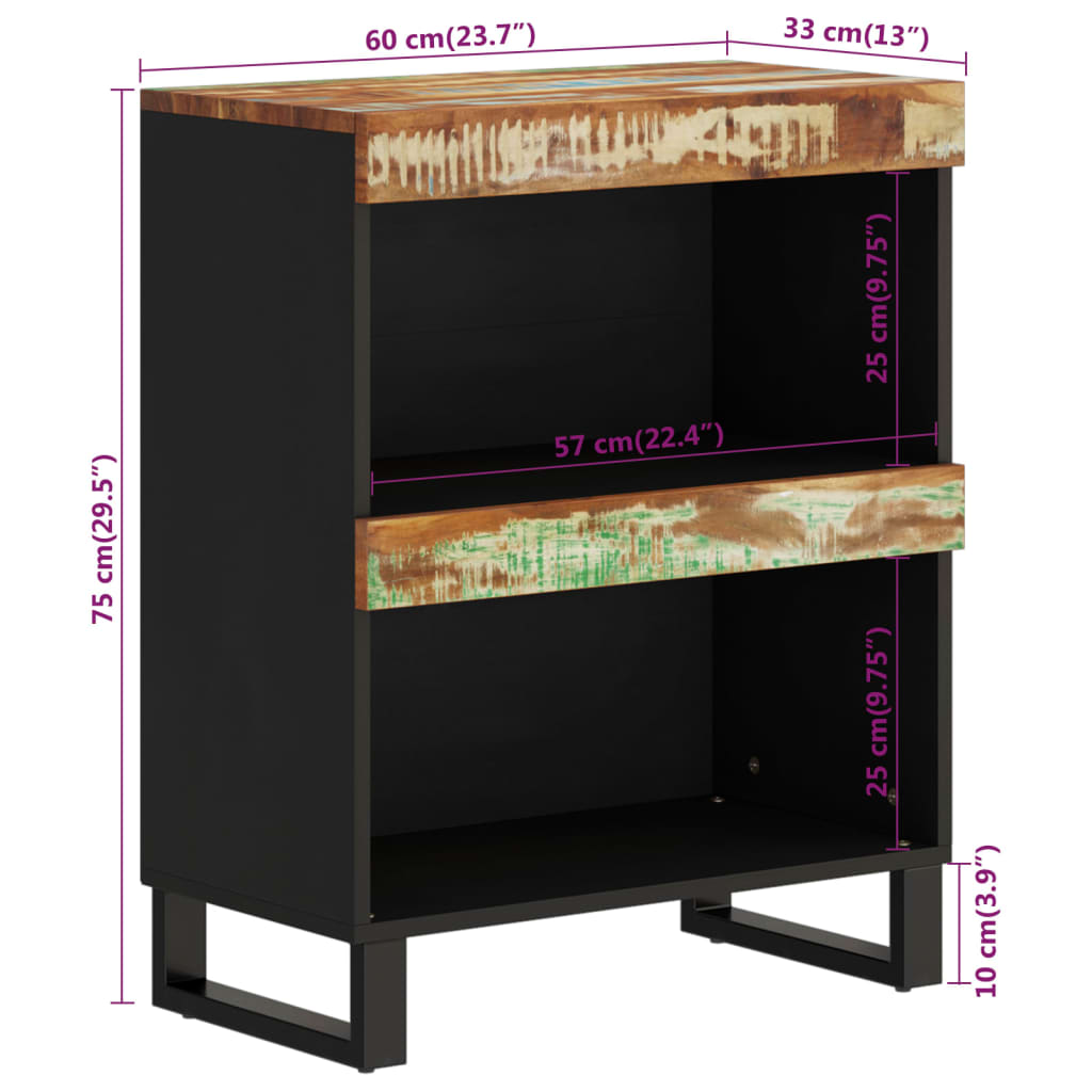 Side Table 60x33x75 Cm Reclaimed Solid Wood