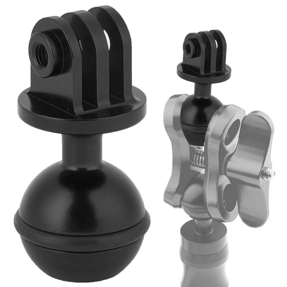 Metal 360 degrees Rotating Ball Head Holder Mount Photography Lamp Arm Base Adapter (Black)