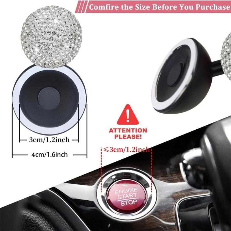 Diamonds Joystick Cover for Car Vehicle Rhinestones Push Start Button Decoration Easy Install Car Ignition Rockers