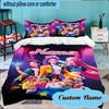 Custom Name 3PCS KPop Cartoon Bedding Set Including 1pc Duvet Cover And 2pcs Pillowcases for Bedroom, Dormitory Gift Home Decor
