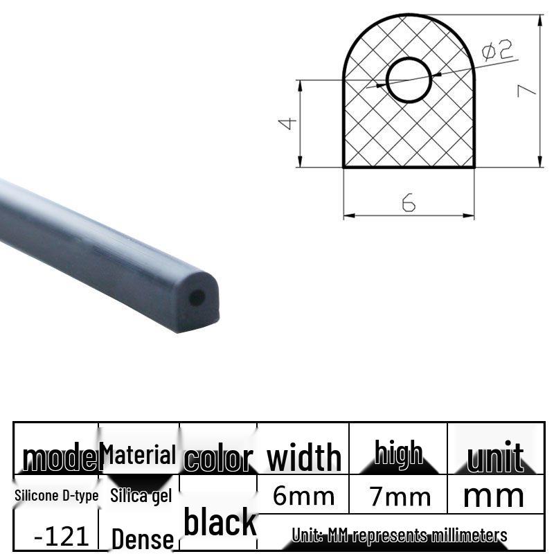 D-Shaped Silicone Sealing Strip: High-Temperature, Water-Retaining, Self-Adhesive, Anti-Collision, Shock-Absorbing for Doors & Windows