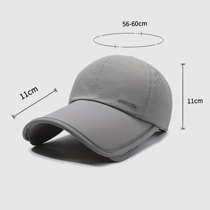 Long Wide Brim Sunscreen Baseball Cap Women Outdoor Golf Cap Summer Thin Quick-Drying Retractable Sunshade Cap for Men