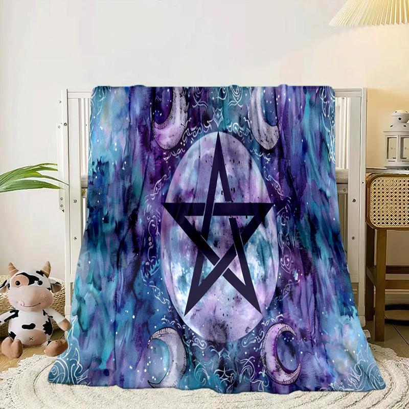 Pentagram And Moon Artwork Blanket Flannel Blanket Throw Blanket Sofa Cover Blanket Soft Premium Blanket Picnic Blanket Tv Blanket Gifts