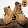 Martin boots winter British style American brown retro leather boots velvet cotton shoes big head leather boots