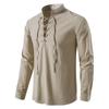 Men's  Casual Fashion Long Sleeve Solid Color V-Neck Tops