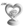 Living Room Rose Accent Heart Figurine, 3D Printed Sculpture, Elegant Bedroom Decoration Romantic Decorative Ornament for Table, Shelf Centerpiece