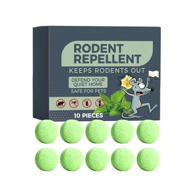 Rodent Repellent Tablets 10 Pieces Natural Mint Scented Non-Toxic Rodent Deterrent for Indoor and Outdoor Use Safe for Pets and Environment