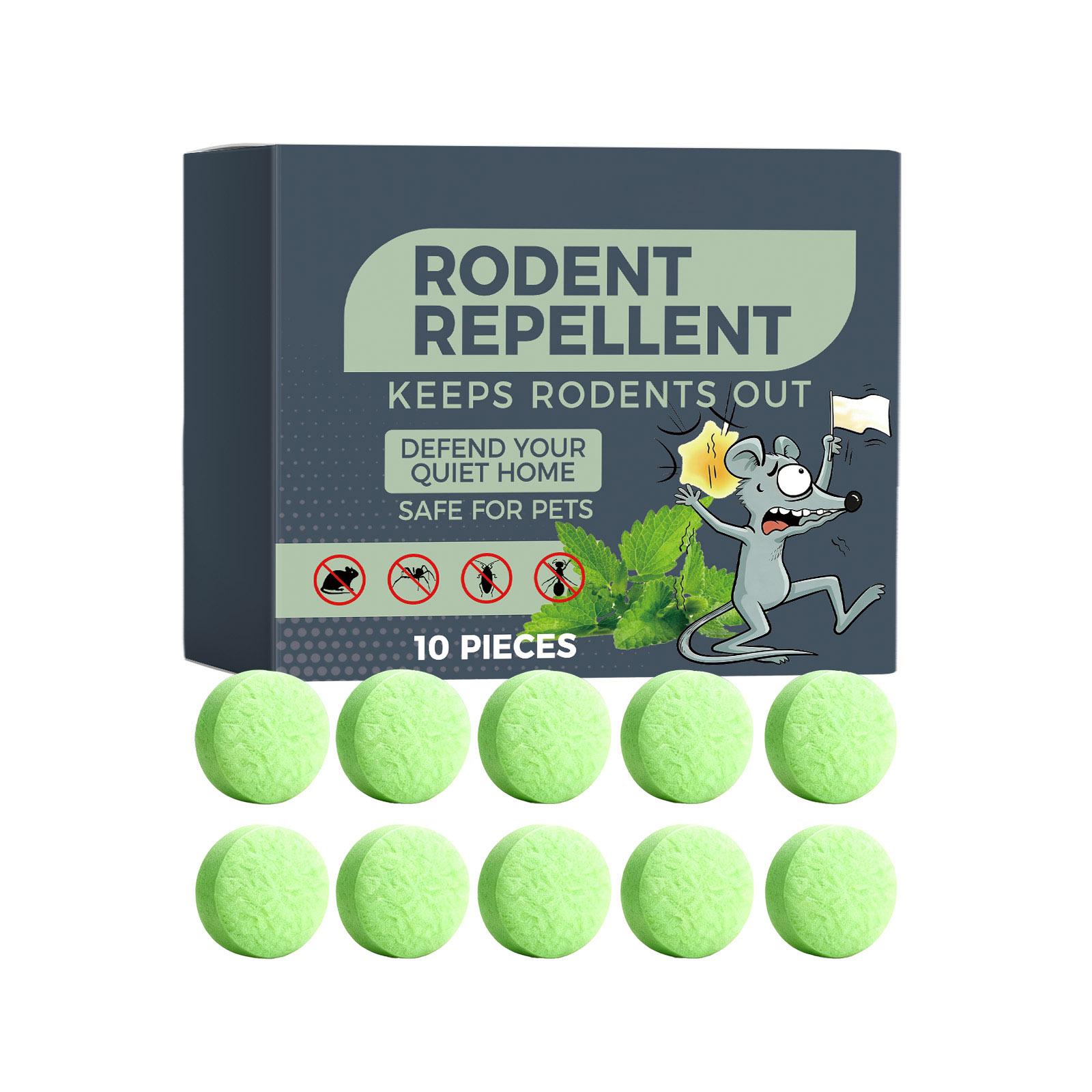 

Rodent Repellent Tablets 10 Pieces Natural Mint Scented Non-Toxic Rodent Deterrent for Indoor and Outdoor Use Safe for Pets and Environment One Size