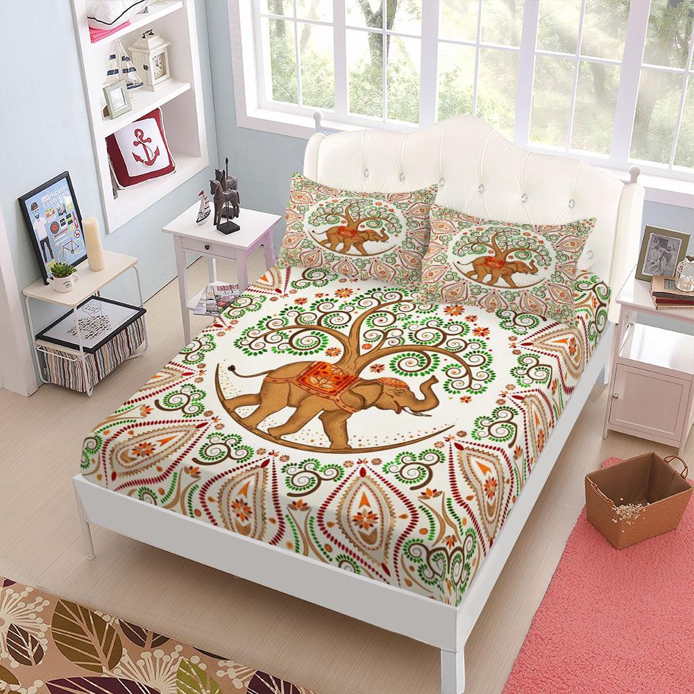 

Остров Тики Ретро Узор Комплект Простыней Кинг Квин Двуспальный Полный Размер Комплект Постельного Белья 90x200x15cm deep