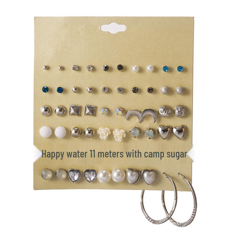 30-Pair Non-Repeating Korean & Western Style High-Quality Earrings Set for Women
