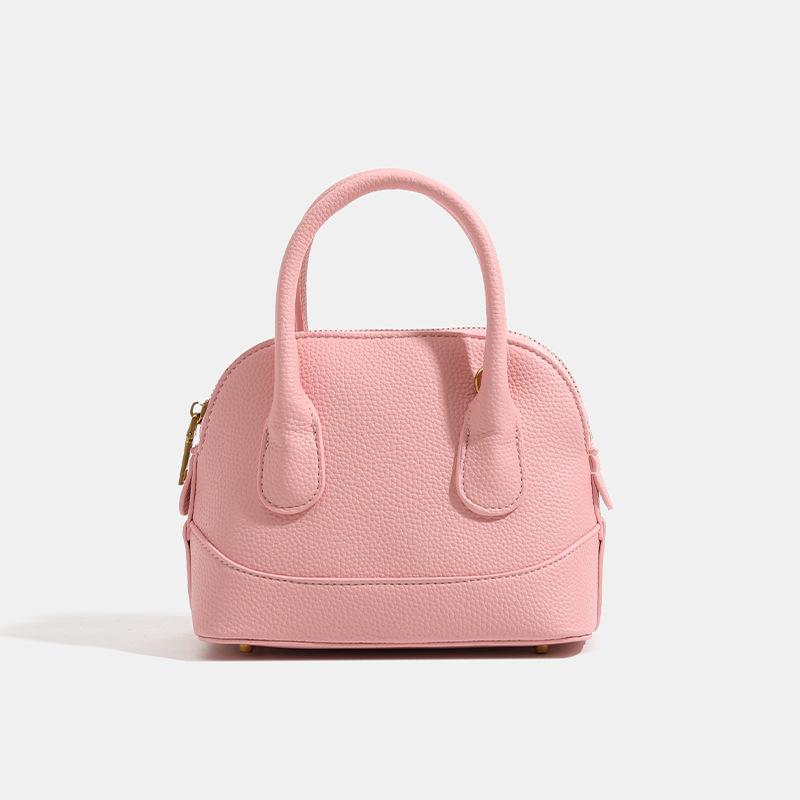 Light Luxury Lychee Pattern Casual Versatile Women's Shoulder Bag Simple Trendy Shell Bag Korean Style Fashion Crossbody Bag