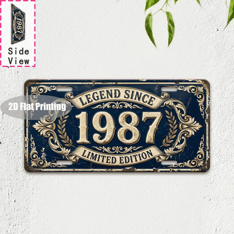 Tin Sign - Vintage Durable Metal Plaque Wall Decor, Home Office Bar Man Cave Laundry European City Birth Year License Plate Wa